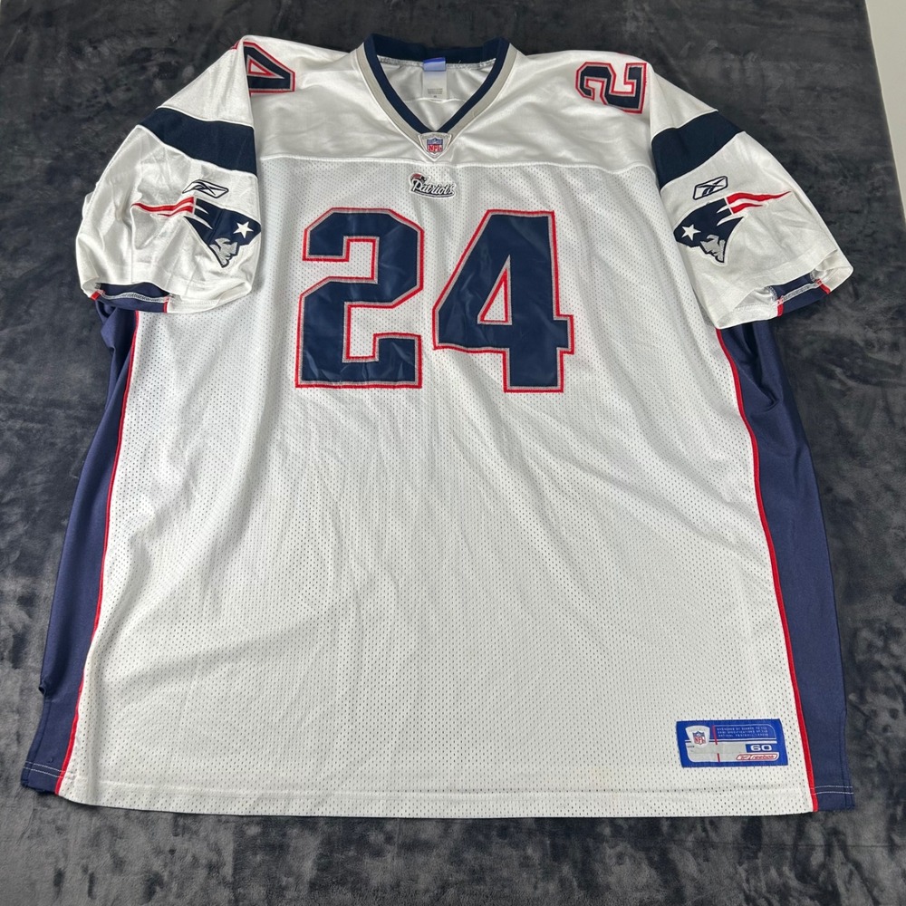 Reebok Football Jersey Mens 60 White Ty Law New England Patriots 24 Stitched